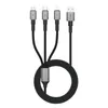 Kabel Mocny 3w1 USB-C / Micro-USB / Lightning do iPhone Samsung Xiaomi Tech-Protect 1.2m 120cm Szary